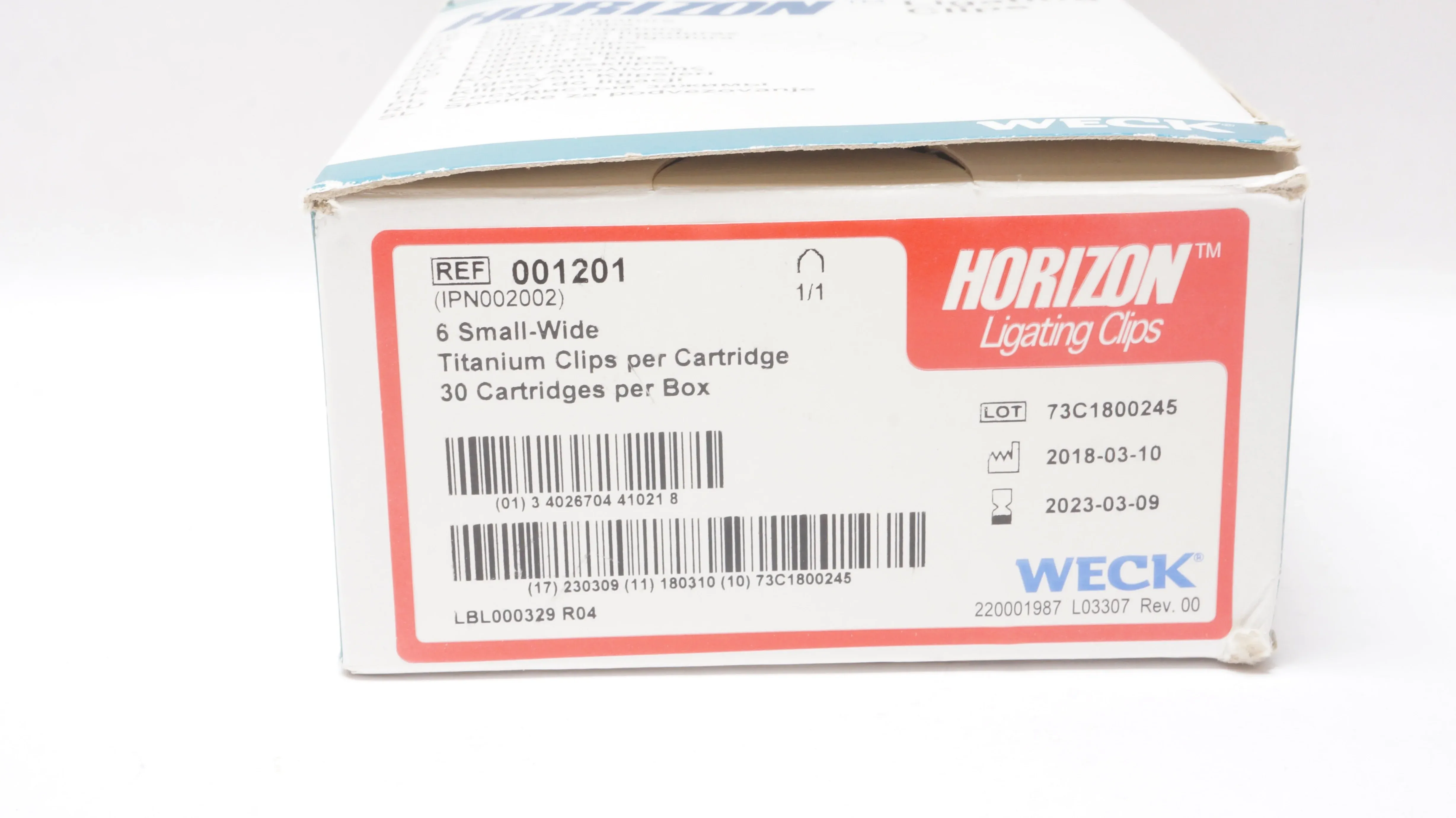 Weck - 001201 - WECK HORIZON TITANIUM LIGATING CLIPS: 6 SMALL CLIPS PER CARTRIDGE, WIDE SLOT (BOX OF 30)