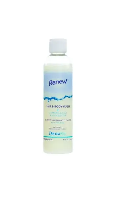 DermaRite  - Renew - 00425 - Industries  Shampoo and Body Wash  8 oz. Flip Top Bottle Coconut Scent