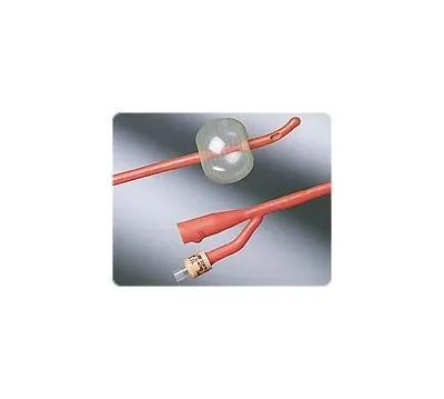 Bard Rochester - 0102SI24 - Foley Catheter, 2-Way, Specialty, Tiemann Model, Medium Olive Coude Tip, Single Eye, Red Latex, 24FR, 5cc, 12/cs