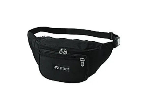 Everest Trading - 044MD-BLACK - Fanny Pack Black Polyester 13.5 X 5.5 X 3.5 Inch
