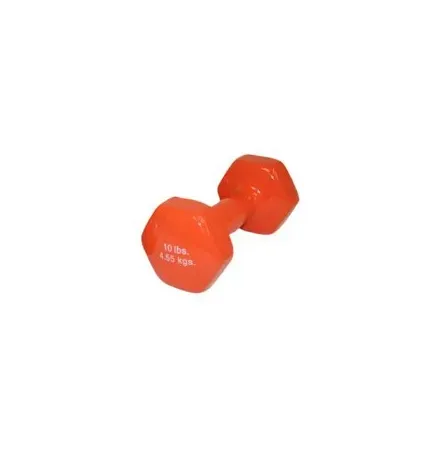 Fabrication Enterprises - 10-0559 - Solid Iron Dumbbell, Color-Coded Vinyl Coated 10 lb 1 ea (DROP SHIP ONLY) (FE100559)