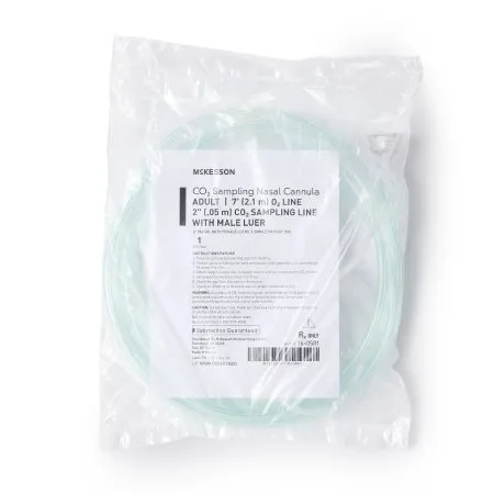 McKesson - 16-0581 - ETCO2 Nasal Sampling Cannula with O2 Delivery With Oxygen Delivery Adult Curved Prong / NonFlared Tip