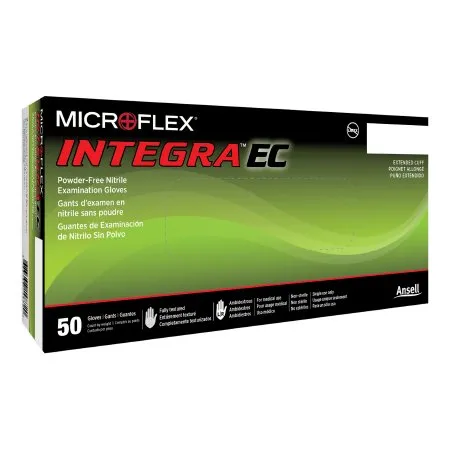 Microflex Medical - Integra EC - N874 - Exam Glove Integra EC X-Large NonSterile Nitrile Extended Cuff Length Fully Textured Blue Not Rated