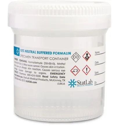 StatLab Medical Products - StatClick - NB0345 - Prefilled Formalin Container StatClick 45 mL Fill in 90 mL (3 oz.) Screw Cap Warning Label NonSterile
