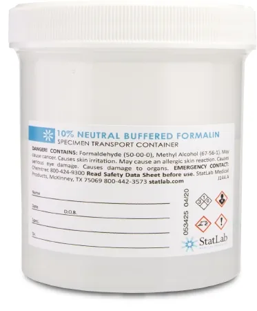 StatLab Medical Products - NB16240 - Prefilled Formalin Container 250 Ml Fill In 500 Ml (16.9 Oz.) Screw Cap Warning Label / Patient Information Nonsterile