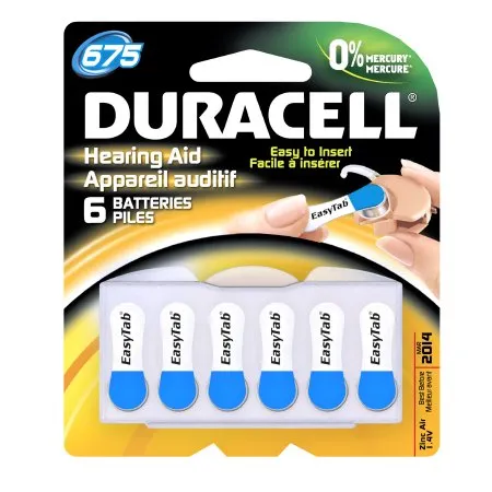 Duracell - DA675B6ZM10 - Zinc Air Battery 675 Cell 1.4V Disposable 6 Pack