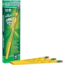 Dixonticon - DIX13304 - Ticonderoga Laddie Woodcase Pencil With Microban Protection, Hb (#2), Black Lead, Yellow Barrel, Dozen