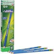 Dixonticon - DIX14209 - Erasable Colored Pencils, 2.6 Mm, 2B (#1), Blue Lead, Blue Barrel, Dozen