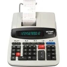 Victortech - VCT1297 - 1297 Two-Color Commercial Printing Calculator, Black/Red Print, 4 Lines/Sec