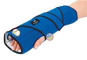 Alimed - IMAK RSI Adjustable Pil-O-Splint - 51331 - Night Wrist Brace IMAK RSI Adjustable Pil-O-Splint ergoBeads / Foam / Polyflannel Left or Right Hand Black / Blue One Size Fits Most