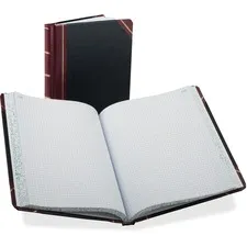 Esseltepen - BOR21300Q - Quadrille Accounting Book, Black, 300 Pages, 8 1/8 X 10 3/8