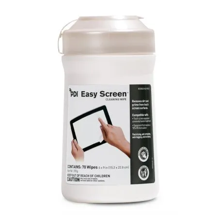 PDI - Professional Disposables - Easy Screen - P03672 - Professional Disposables   Surface Cleaner Premoistened Alcohol Based Manual Pull Wipe 70 Count Canister Alcohol Scent NonSterile