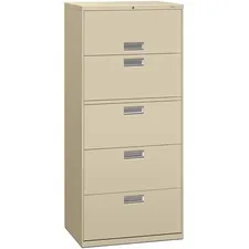 Honcompany - From: HON685LL To: HON695LQ  600 Series FiveDrawer Lateral File, 36W X 18D X 64.25H, Putty