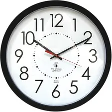 Chgolthseb - ILC67801103 - Electric Contemporary Clock, 14.5" Overall Diameter, Black Case, Ac Powered