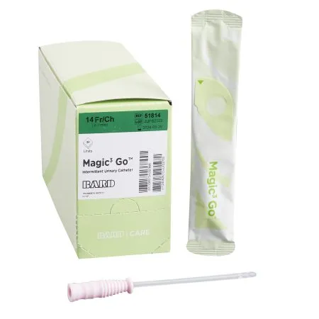 Bard Rochester - 51814 - Bard Magic3 Go Urethral Catheter Magic3 Go Straight Tip Hydrophilic Coated Silicone 14 Fr. 6 Inch