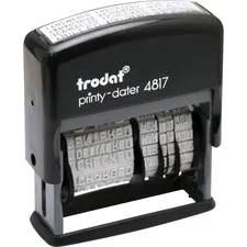 Usstampsi - USSE4817 - Trodat Economy 12-Message Stamp, Dater, Self-Inking, 2 X 0.38, Black
