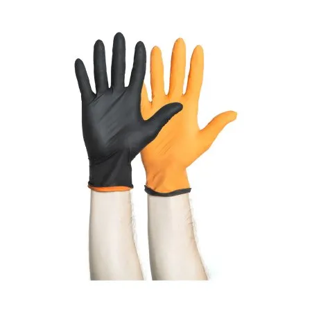 O&m Halyard Inc - 44757 - Glove, Exam Ntrl Med N/S Blk/Org (150/Bx 10bx/Cs)