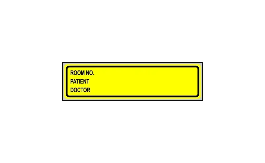 Precision Dynamics - Pro-File - NPF-2286-2 - Pre-printed Label Pro-file Advisory Label Yellow Paper Room No. Patient_doctor_ Black Patient Information 1/3/8 X 5-3/8 Inch