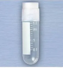 Globe Scientific - 3011 TO: 3011-50 - Cryoclear Vials, Sterile, External Threads, Attached Screwcap With Co molded Thermoplastic Elastomer (tpe) Sealing Layer, Round Bottom, Printed Graduations, Writing Space And Barcode