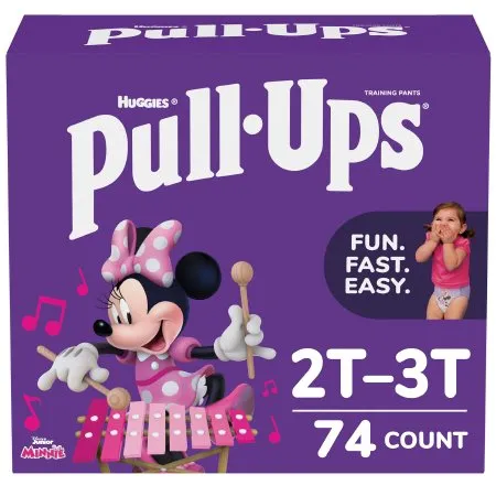 Kimberly Clark - Pull-Ups Learning Designs for Girls - 45121 - Female Toddler Training Pants Pull-Ups Learning Designs for Girls Size 2T to 3T Disposable Heavy Absorbency