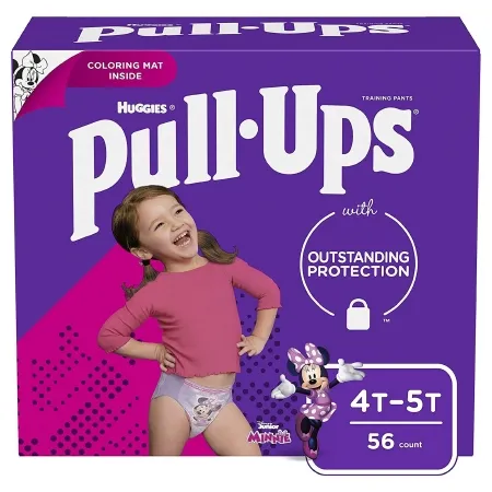 Kimberly Clark - Pull-Ups Learning Designs - 45130 - Female Toddler Training Pants Pull-Ups Learning Designs Size 4T to 5T Disposable Heavy Absorbency