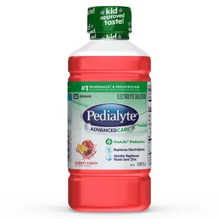 Abbott - Pedialyte AdvancedCare - 63057 -  Oral Electrolyte Solution  Cherry Punch Flavor 33.8 oz. Electrolyte
