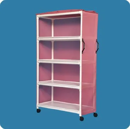 IPU - Standard Line - VL LC4 L - Linen Cart With Cover Standard Line 4 Shelves Pvc 3 Inch Twin Casters