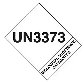 Uline - S12521 - Pre-printed Label Uline Warning Label White Paper Un3373 Biological Substance Category B Black Shipping Lab/specimen 4 X 4-3/4 Inch