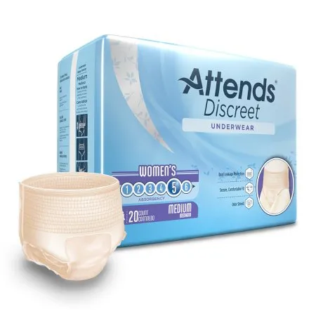 Attends Healthcare Products - Attends Discreet - From: ADUF20 To: ADUM35 -  Female Adult Absorbent Underwear  Pull On with Tear Away Seams Medium Disposable Heavy Absorbency