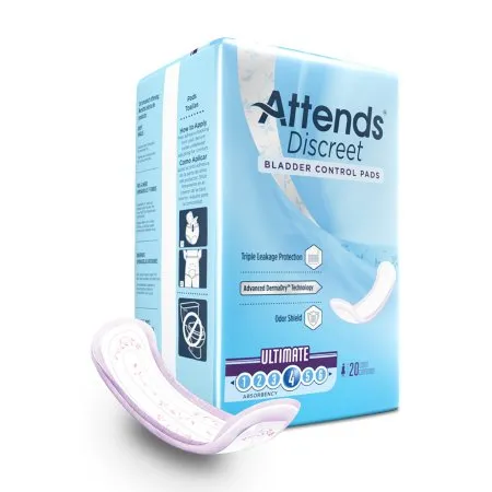 Attends Healthcare Products - Attends Discreet - ADPULT -  Bladder Control Pad  15 Inch Length Moderate Absorbency Polymer Core One Size Fits Most