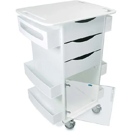 Global Industrial - TrippNT - B1915842 - Deluxe Medical Cart TrippNT High Density Polyethylene  ABS  PETG 19 X 23 X 35 Inch White 3-5/8 X 12-3/4 X 15-7/8 Inch