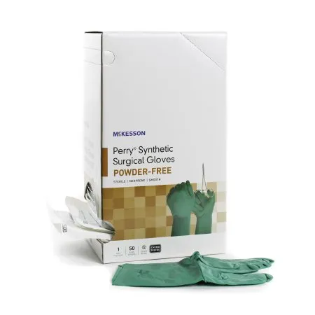 McKesson - 20-2575N - Perry Performance Plus Surgical Glove Perry Performance Plus Size 7.5 Sterile Polychloroprene Standard Cuff Length Smooth Dark Green Chemo Tested