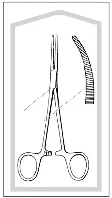 Sklar - Merit - 96-2552M - Hemostatic Forceps Merit Crile 5-1/2 Inch Length Mid Grade Stainless Steel Sterile Ratchet Lock Finger Ring Handle Curved Blunt Serrated Jaws