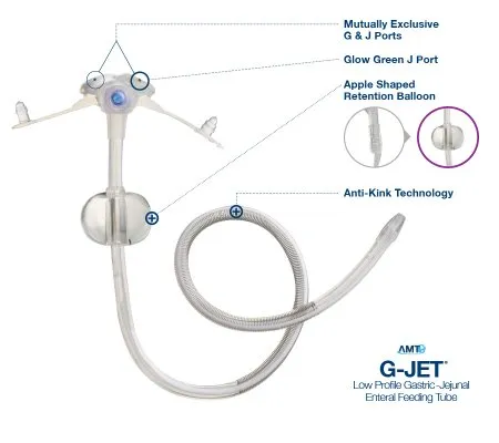 Applied Medical Technology - G-JET - GJ-1420-30 - Low Profile Button Gastrostomy / Jejunal Tube G-jet 14 Fr. 2 X 30 Cm Tube