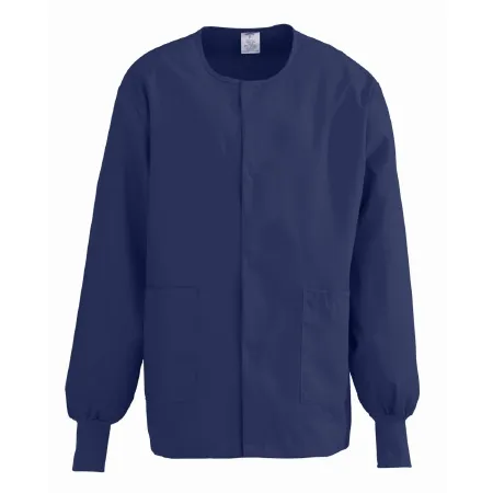 Medline - ComfortEase - 8832JNTM-CM - Warm-up Jacket Comfortease Midnight Blue Medium Hip Length 65% Polyester / 35% Cotton Reusable