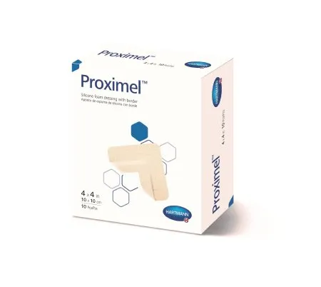 Hartmann - Proximel - 14300000 -  Foam Dressing  5 X 5 Inch With Border Waterproof Film Backing Silicone Adhesive Square Sterile