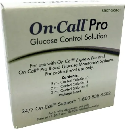 Acon Laboratories - On Call Pro - 755831 - Blood Glucose Control Solution On Call Pro 3 X 2 mL Level 1  2 & 3