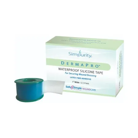 Safe N Simple - DermaPro - SNS57230 - Safe n Simple  Waterproof Medical Tape  White 1 Inch X 5 Yard Silicone NonSterile