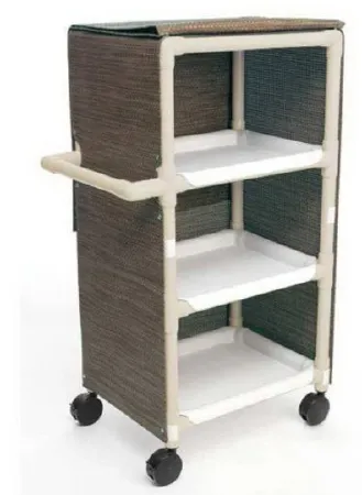 Market Lab - 5912-DR - Linen Cart With Cover 3 Shelves Pvc 3-1/2 Inch Castors
