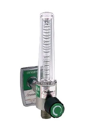 Allied Healthcare - Timeter Sure Grip - 15006-03 - Timeter Sure Grip Oxygen Flowmeter Single 0 - 15 Lpm Diss Outlet Puritan Bennett Adapter