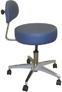 Galaxy Enterprises - 1060-DB - Doctors Stool Backrest 3-way Adjustment Height Seat Height, Backrest Height And Spread Between Backrest And Seat Dutch Blue
