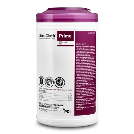 PDI - Professional Disposables - Sani-Cloth Prime - P24284 - Professional Disposables Sani Cloth Prime Sani Cloth Prime Surface Disinfectant Cleaner Premoistened Germicidal Manual Pull Wipe 70 Count Canister Alcohol Scent NonSterile
