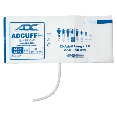 American Diagnostic - Adcuff - 8450-11AL-1HP - Single Patient Use Blood Pressure Cuff Adcuff 27.5 To 40 Cm Arm Cloth Fabric Cuff Adult Long Cuff