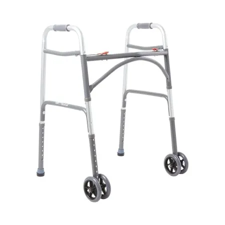 McKesson - 146-10220-2WW - Bariatric Folding Walker Adjustable Height Steel Frame 500 lbs. Weight Capacity 32 to 39 Inch Height