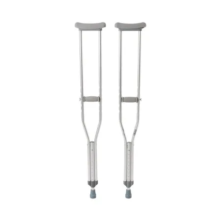 McKesson - 146-10400-8 - Underarm Crutches Aluminum Frame Adult 350 lbs. Weight Capacity Push Button / Wing Nut Adjustment