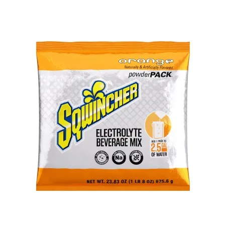 Kent Precision Foods - Sqwincher Powder Pack - 159016041 - Oral Electrolyte Solution Sqwincher Powder Pack Orange Flavor 23.83 oz. Electrolyte