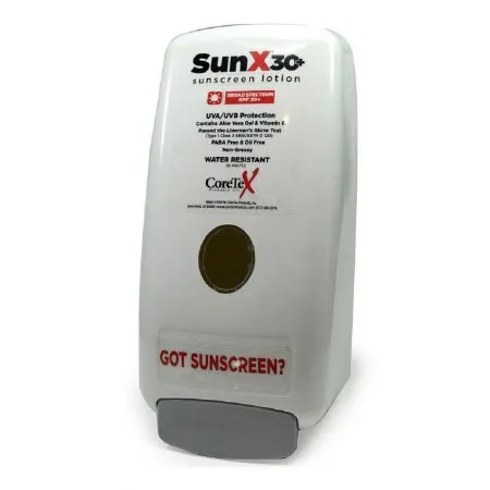 Coretex Products - Coretex Sun X - 71558 - Sunscreen Dispenser Coretex Sun X White Manual Push 750 Ml Wall Mount