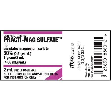 Wallcur - From: 9917MGF To: 9918MGF - Practi Magnesium Sulfate Training Medication Peel N Stick Labels Practi Magnesium Sulfate