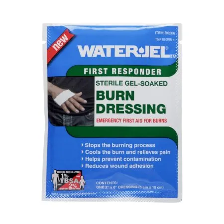 Safeguard US Operating - B0206-60.00.000 - Water Jel First Responder Hydrogel Burn Dressing Water Jel First Responder Sheet 2 X 6 Inch Rectangle Sterile