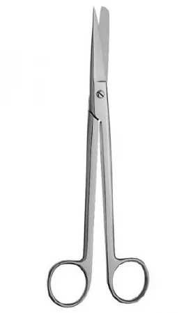 V. Mueller - GL3401 - Uterine Scissors Sims 8 Inch Length Stainless Steel Finger Ring Handle Straight Blunt Tip / Blunt Tip